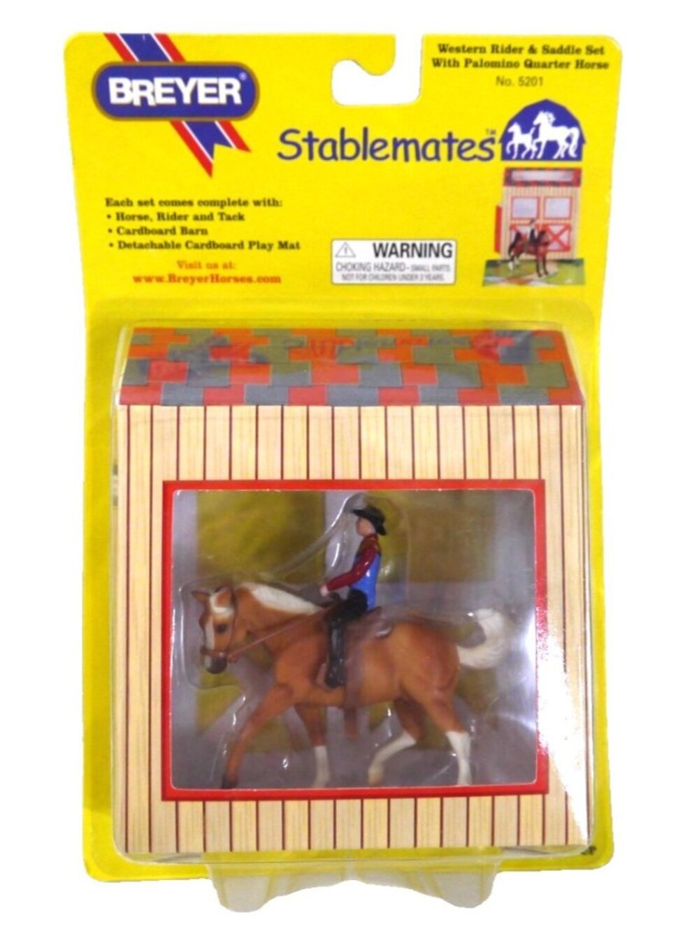Breyer Stablemates 5201 Western Rider & Saddle Set with Palomino Qtr horse New